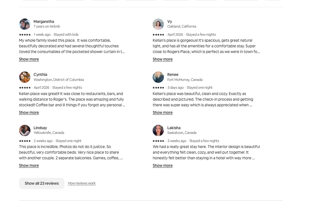 airbnb reviews 